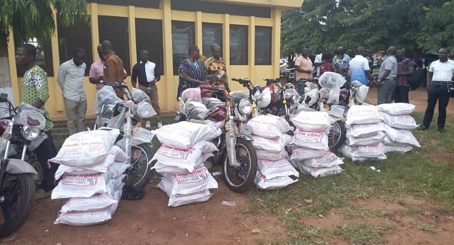 NPP Bono-East Constituency Executive's Receive Motorbikes Plus Gh200 Each