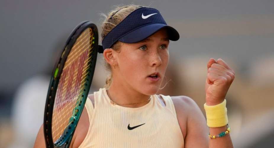 GETTY IMAGESImage caption: Mirra Andreeva was playing in her first Grand Slam quarter-final