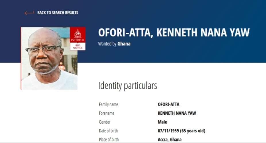 Interpol issues red notice on Ken Ofori-Atta as wanted man