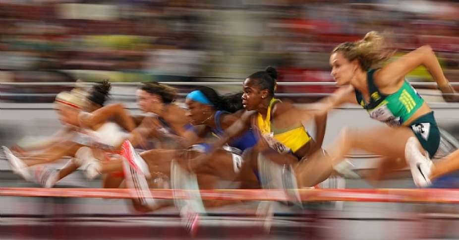 Megan Tapper of Jamaica competes in the Women's 100 metres hurdles semi finals during the 17th IAAF World Athletics Championships Doha 2019. Photo by Patrick SmithGetty Images
