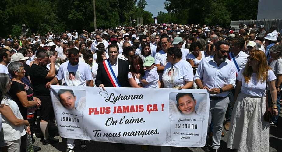 Thousands took part in the march in memory of 11-year-old Lyhanna. -  Lionel Bonaventure, AFP