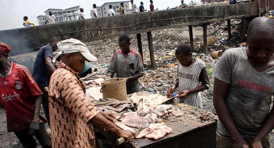 Idi-Araba abattoir canal, in Lagos, Nigeria - Source: Photo by Olukayode JaiyeolaNurPhoto via Getty Images