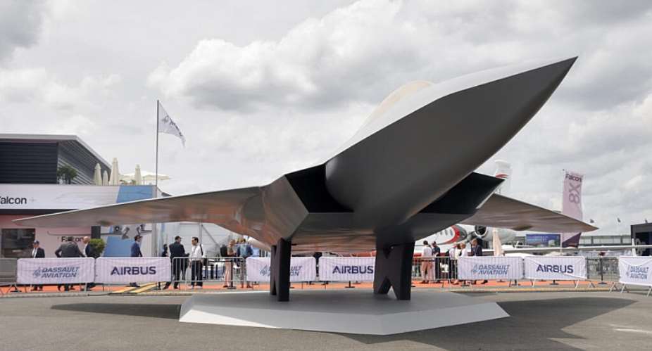 A model of Future Combat Air System fighter jet. -  Geoffroy Van der Hasselt, AFP