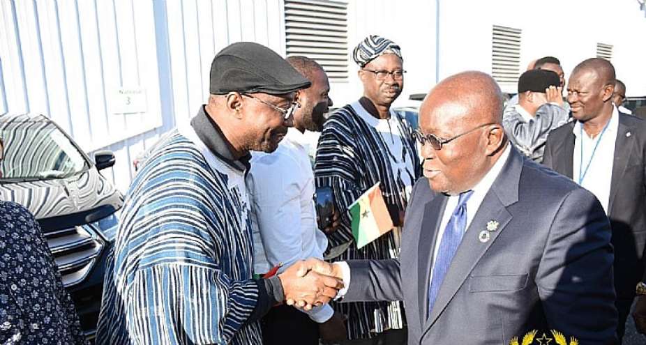 Akufo-Addo being welcomed at the airport
