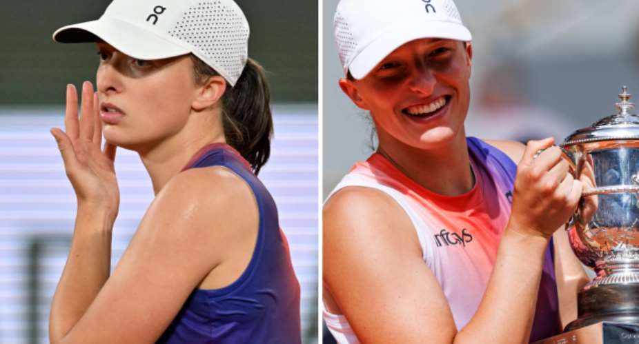 GETTY IMAGESImage caption: Ten days after saving a match point and avoiding a second-round exit, Iga Swiatek lifted her fourth French Open title
