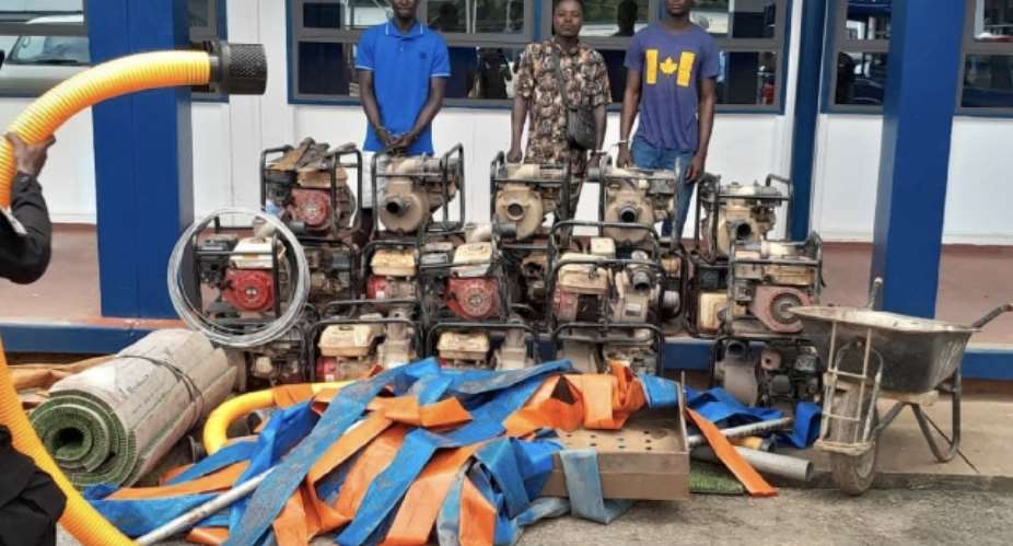 Three arrested in Winneba for illegal mining near GWL water lines