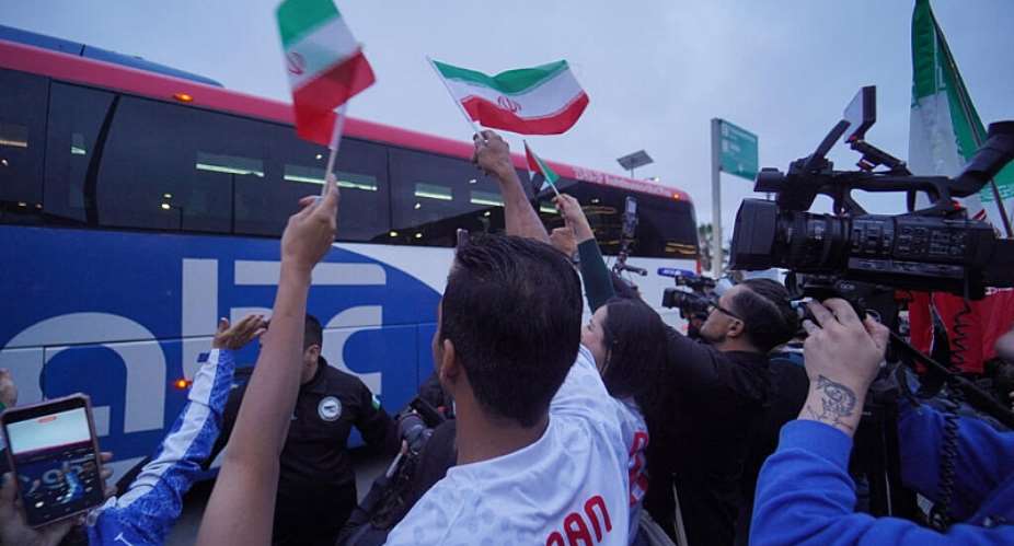 Supporters of the Iranian national team greet the players upon arrival in Tijuana, Mexico, on June 7, 2026. -  Victor Medina, Reuters