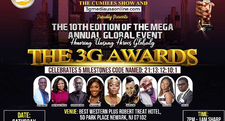 3G Awards' Celebrates a Special 10th Edition with a New Date and New Venue in New Jersey