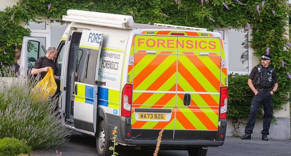 Police outside the house of former MP Ann Widdecombe, in Haytor, England, Friday July 10, 2026, after she was found dead in her home on Thursday with serious injuries. -  Matt Keeble, PA via AP