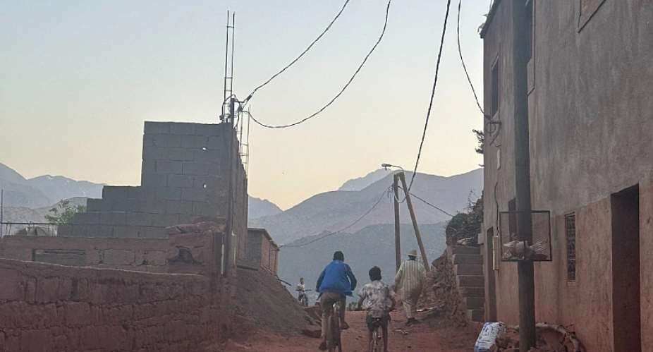 Utility lines run through a village in Moroccos High Atlas Mountains, where expanding digital infrastructure could improve access to education, healthcare, and economic opportunity