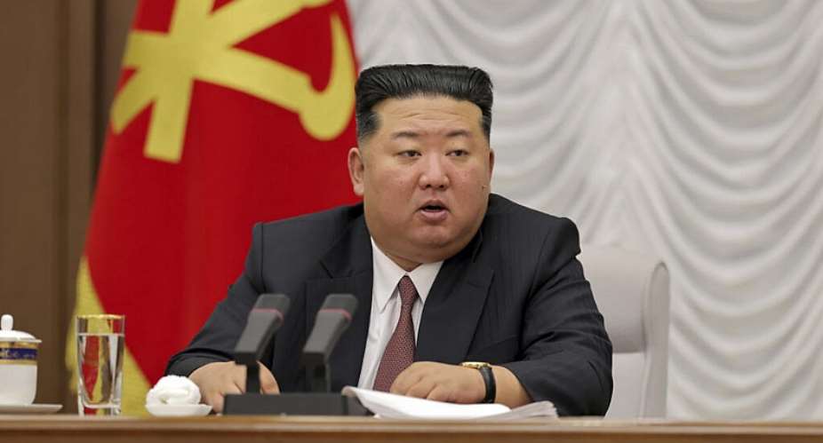 North Korea’s leader Kim Jong-un attends the First Enlarged Meeting of the Ninth Central Military Commission of the Workers Party of Korea at the government complex No. 1 in Pyongyang. -  KCNA via KNS, AFP