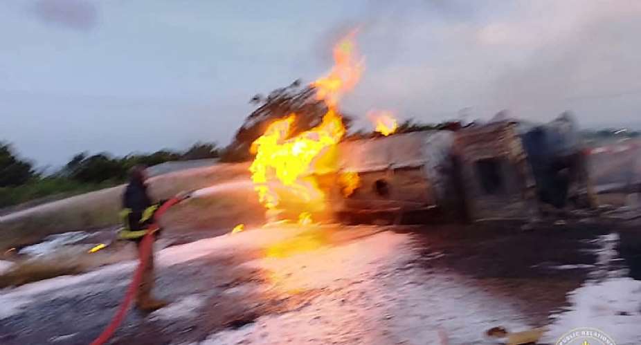 One dead after diesel tanker bursts into flames at Asutuare Junction