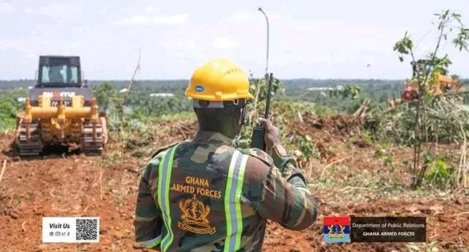Ghana Armed Forces clears more than half of Accra to Kumasi Expressway corridor