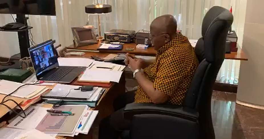 NPP Zoom Meeting: Akufo-Addo Reaffirms The Need To Comply With COVID-19 Measures