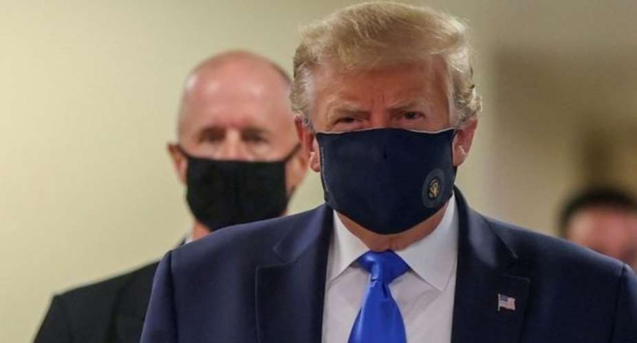 Coronavirus: Donald Trump finally wears mask in public