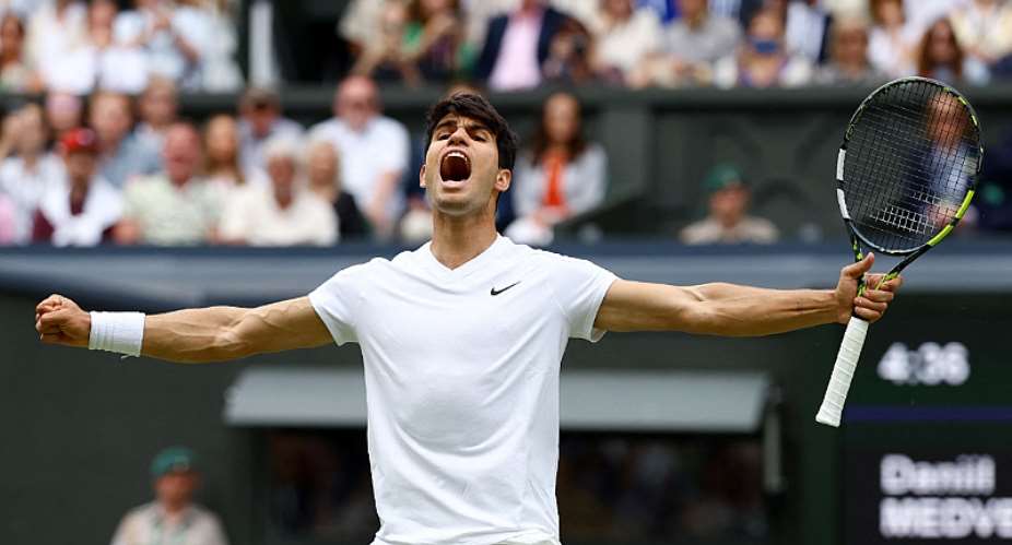 Wimbledon 2024: Defending champion Carlos Alcaraz fights back to beat Daniil Medvedev and reach final