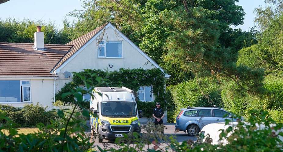 Police outside the house of former lawmaker Ann Widdecombe, in Haytor, England on Friday July 10, 2026. -  Matt Keeble, AP