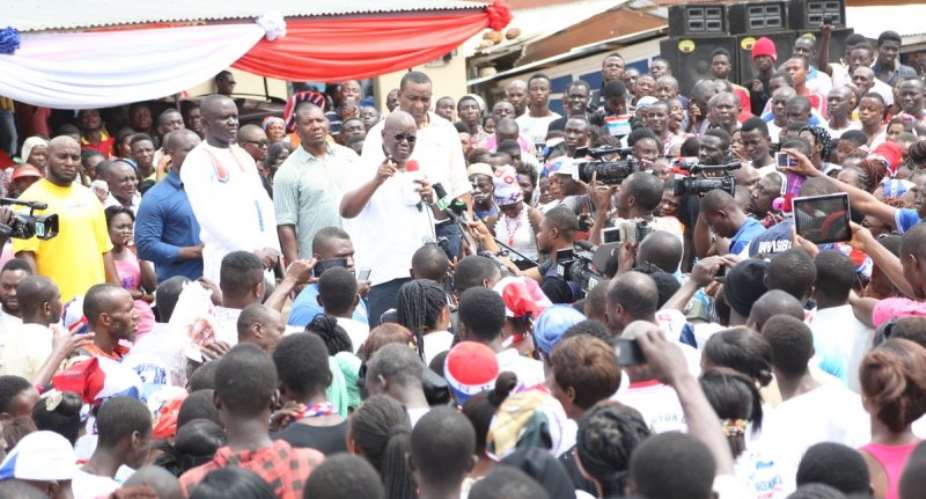 Akufo-Addo addressing the gathering at Adugyama
