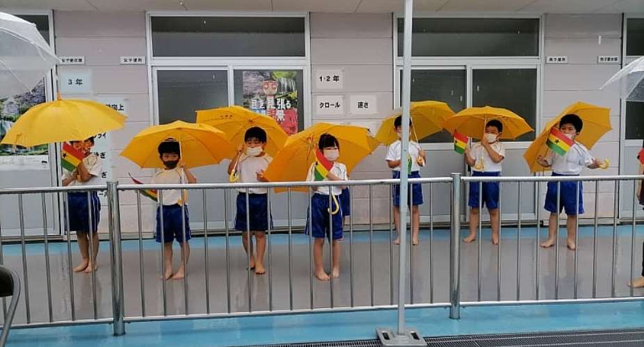 Tokyo 2020: Ghana Swimmers attract support of School kids in Inawashiro