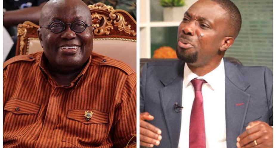Former President Nana Addo Dankwa Akufo-Addoleft and Dennis Miracles Aboagye, an aide to former Vice President Dr. Mahamudu Bawumia