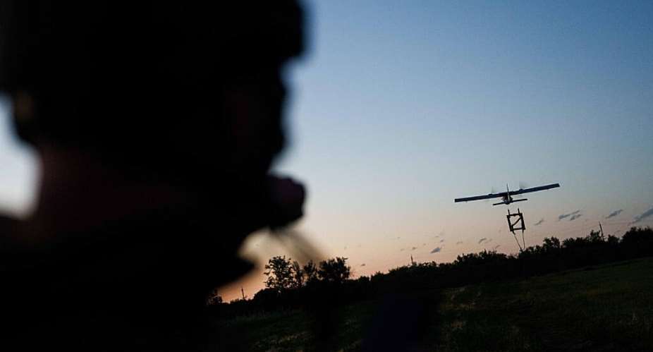 File photo: A serviceman with Ukraines K-2 brigade launches a midrange drone toward Russian positions on the front line in Ukraines Donetsk region on June 22, 2026. -  Evgeniy Maloletka, AP archives