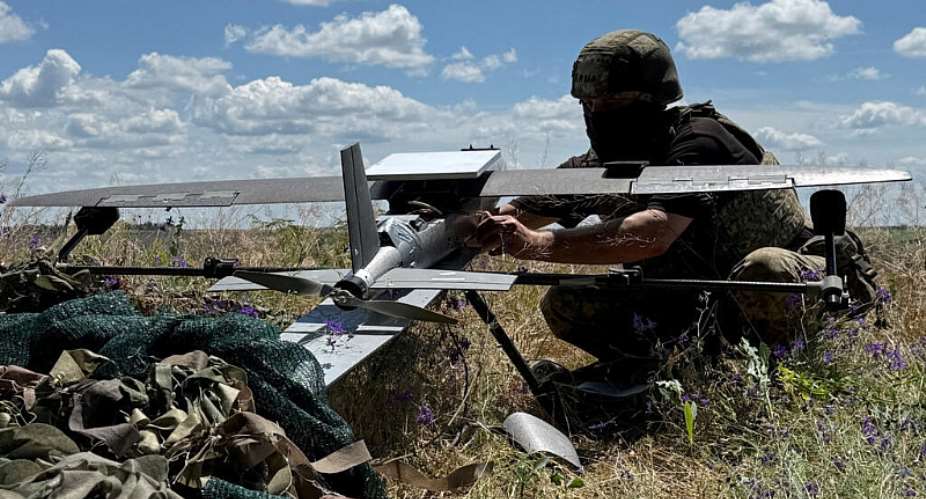 File photo: A serviceman prepares to launch a Hornet middle strike drone towards Russian troops from a position near a front line in Donetsk region on June 23, 2026. -  Stringer, Reuters