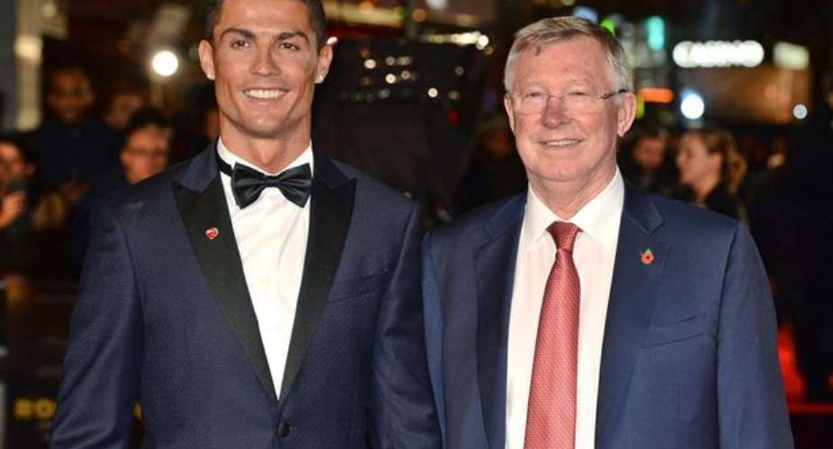 Cristiano Ronaldo and Sir Alex Ferguson at his film premiere