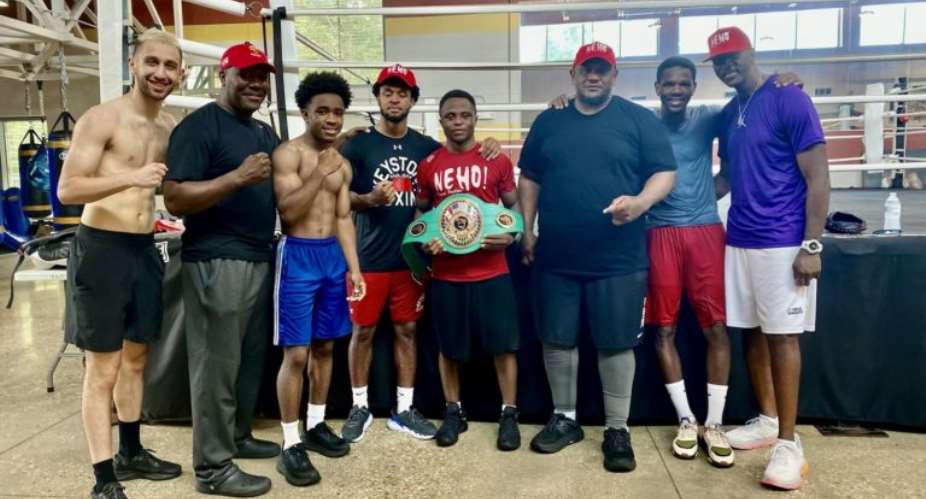 Isaac Dogboe receives his NABF Featherweight title