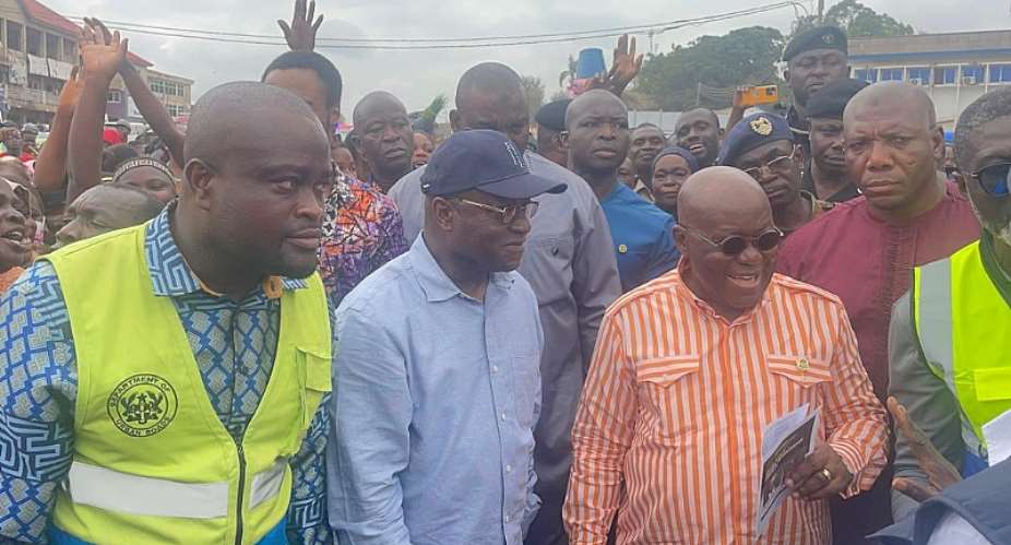 Akufo-Addo inspects progress on Suame four-tier interchange project