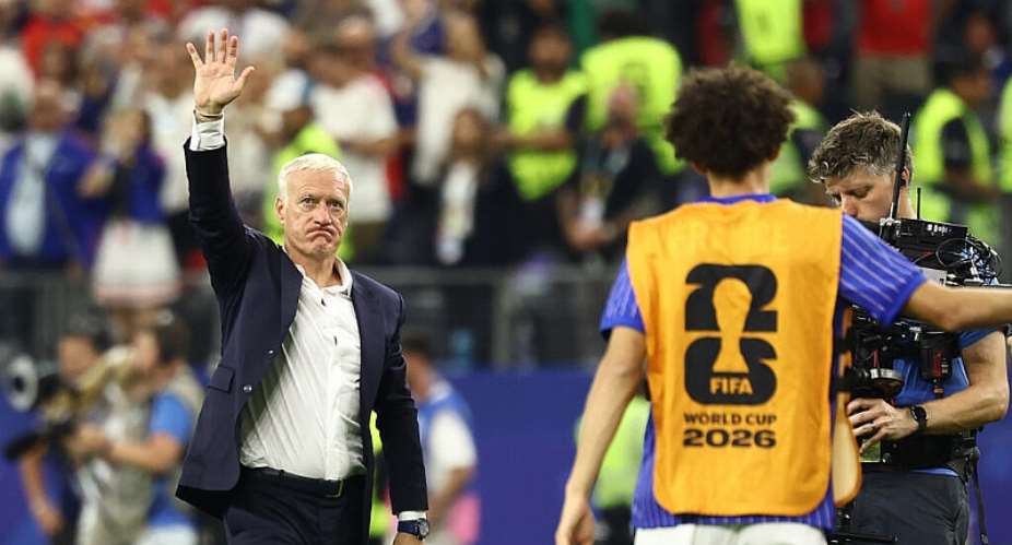 Didier Deschamps salutes the French fans after Spain crushed his hopes of winning a second World Cup as coach. -  Charly Triballeau, AFP