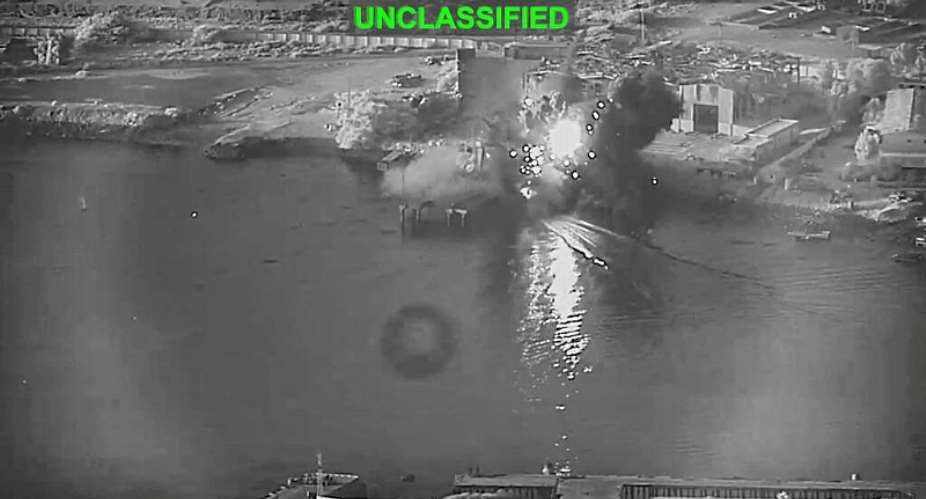 Smoke rises after a US one-way attack surface drone reached its target, a submarine and ship maintenance facility according to US Central Command, in Bandar Abbas, Iran, in this screengrab taken from a video, which was released July 13, 2026. -  US Central Command via Reuters