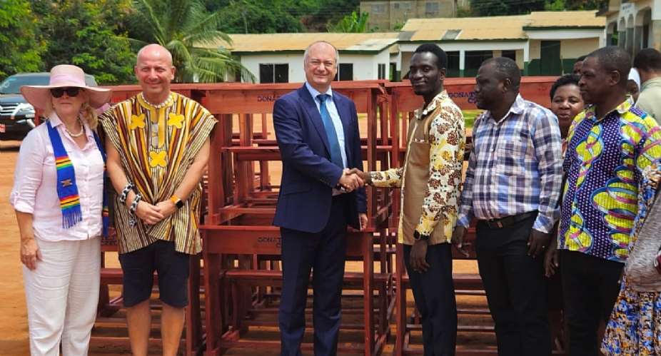 Czech Embassy, Lemon Family Foundation donate 400 dual desks to basic schools during Edina Bakatue festival