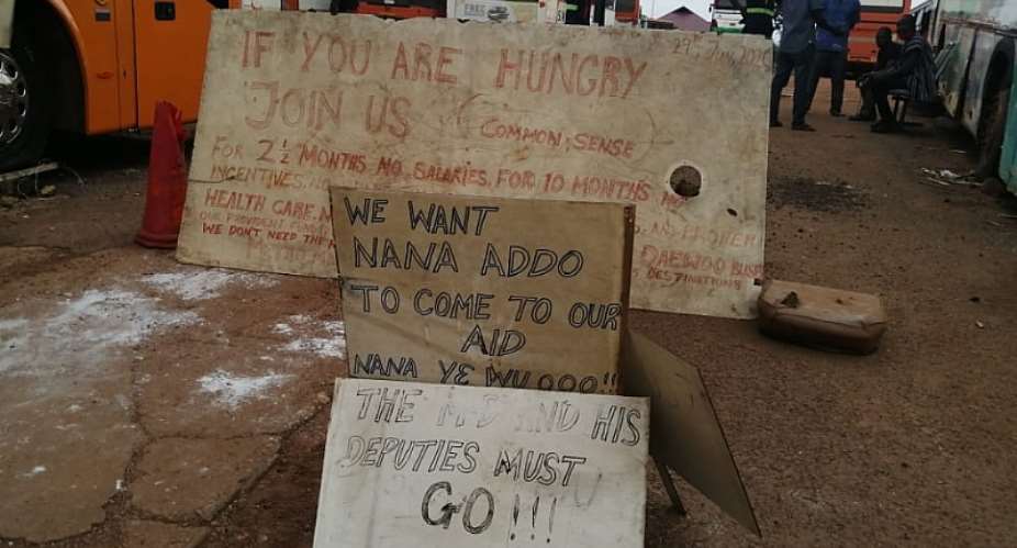Kumasi: Kufour Bus Drivers Ordered To Suspend Sit-down Strike