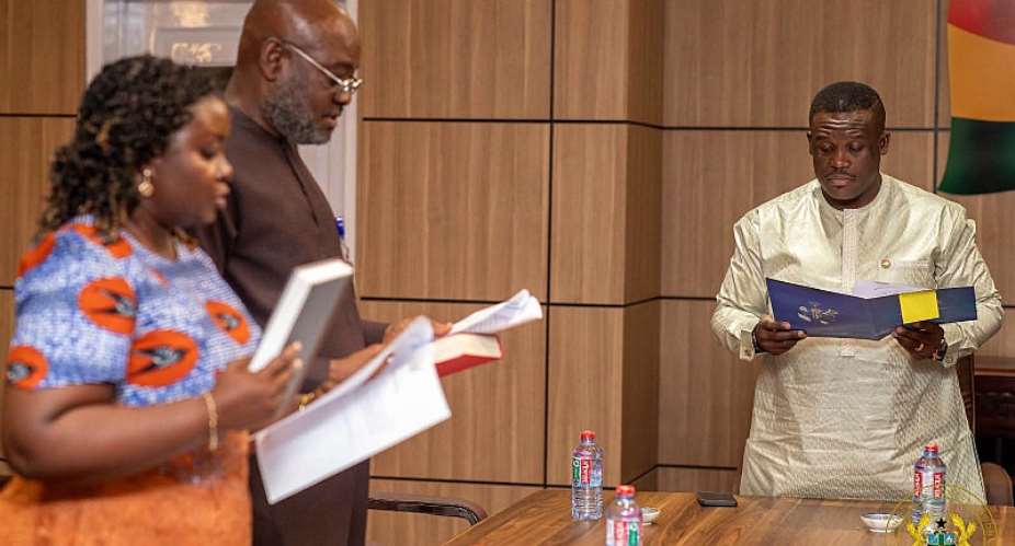 Sam George swears in Alhaji Abdul-Rauf Tanko Ibrahim, Prof. Agyapomaa Gyeke-Dako to NCA Governing Board