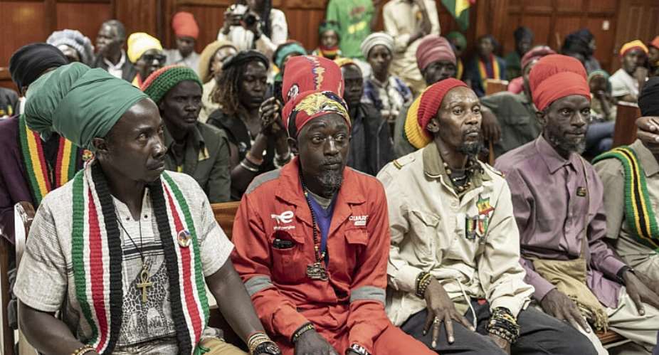 Members of the Rastafari Society of Kenya (RSK) attend a court session during the ruling of their petition to the government of Kenya to decriminalise cannabis for sacred and medicinal use. - AFP - SIMON MAINA