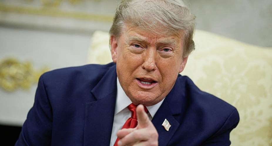 U.S. President Donald Trump points his finger as he participates in a bilateral meeting with Iraqi Prime Minister Ali al-Zaidi in the Oval Office on July 14, 2026. -  Evan Vucci, Reuters