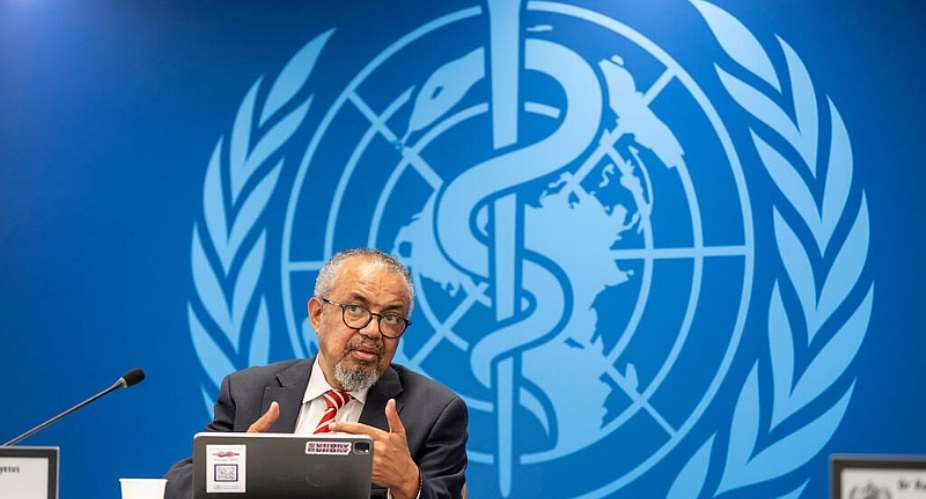 Tedros Adhanom Ghebreyesus, Director General of the World Health Organization (WHO), speaks to the media regarding the epidemic of Ebola at WHO headquarters in Geneva, Switzerland, Thursday, July 16, 2026. -  Martial Trezzini/Keystone via AP