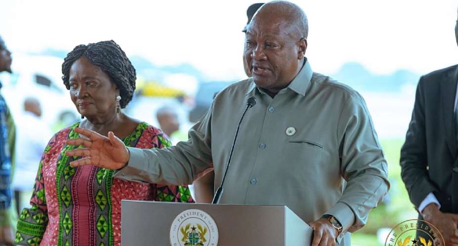 President Mahama cuts sod for 24-Hour economy market at Juapong