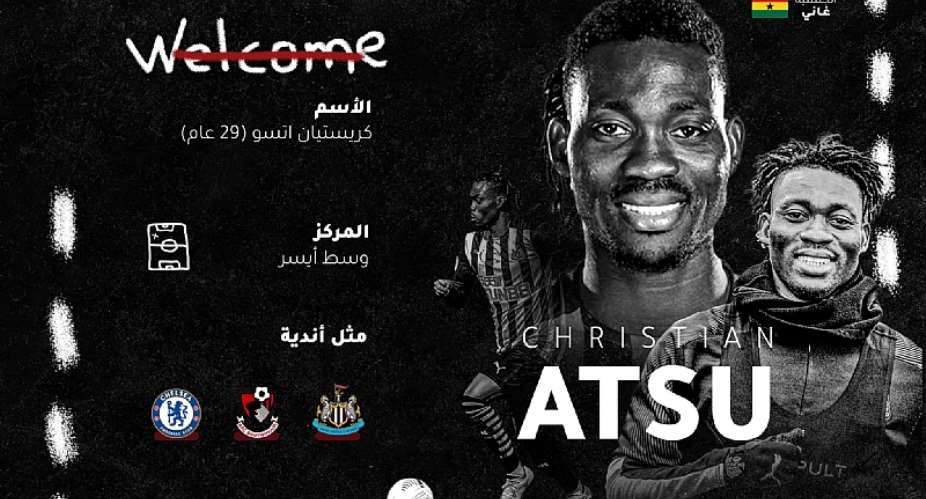 PHOTOS: Saudi Pro League side Al-Raed announce signing of Ghana winger Christian Atsu