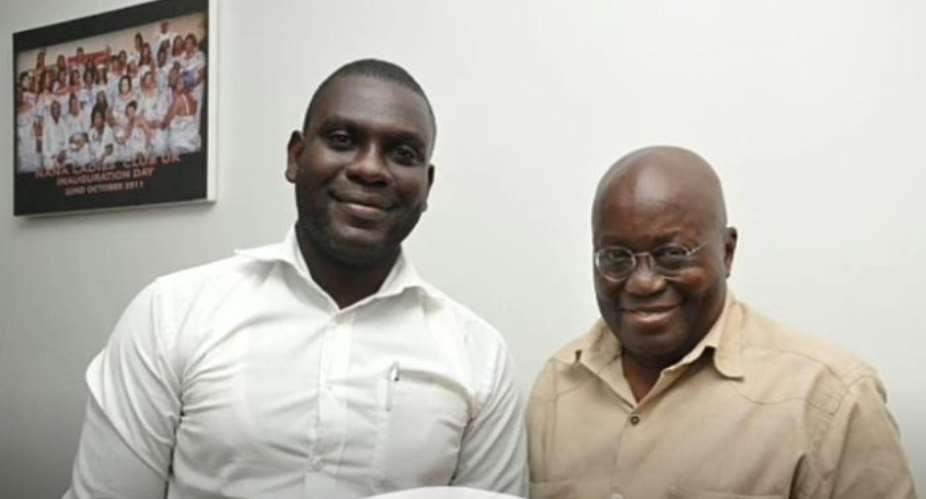 Presidential staffer Mr. Nana Hesse Ogyiri Left with President Nana Akufo-Addo Right
