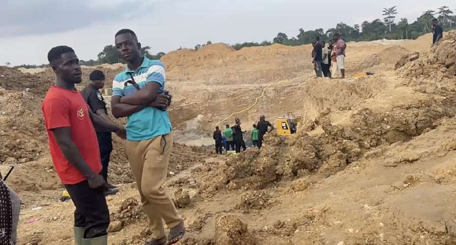 The collapsed mining pit at Akyem Wenchi