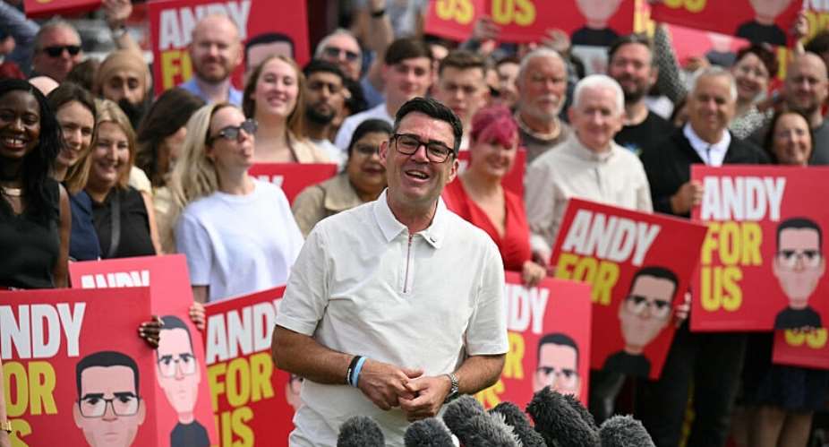 Labour MPs hope the more relaxed Andy Burnham (centre) can communicate with the public better than his precedessor Keir Starmer. - AFP - OLI SCARFF
