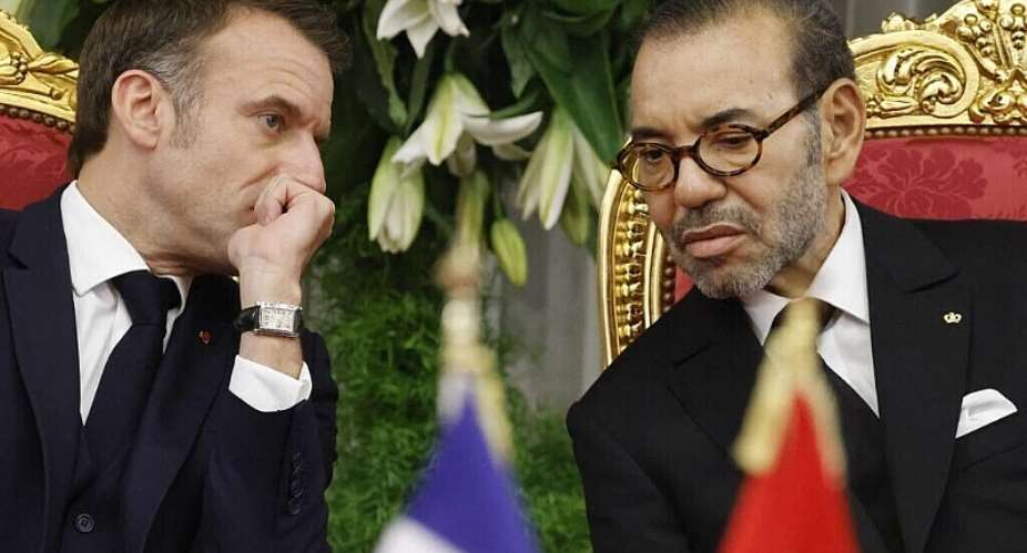 Emmanuel Macron (left) talks to King Mohammed VI in Rabat in October 2024 on a visit to mend strained relations between Franc and Morocco. - AFP - LUDOVIC MARIN