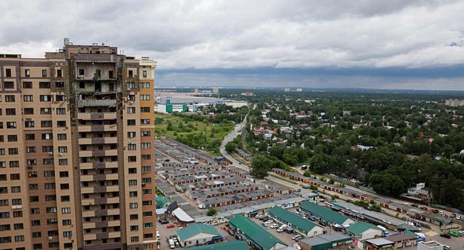 An apartment building damaged in a Ukrainian drone attack in Zhukovsky in the Moscow region, Russia on June 18, 2026. -  Stringer, Reuters