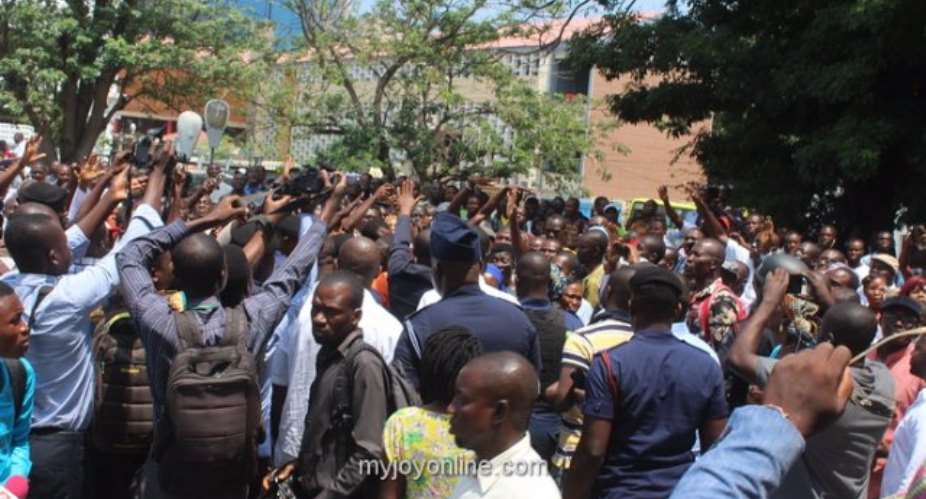Angry mob besieges EC office in Cape Coast