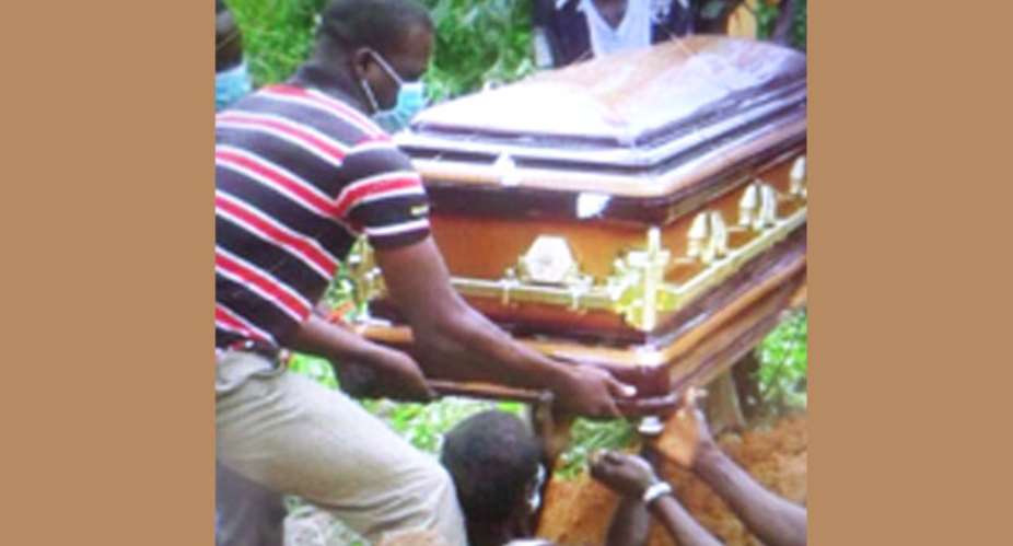 The coffin carrying Dorcas' mortal remains 