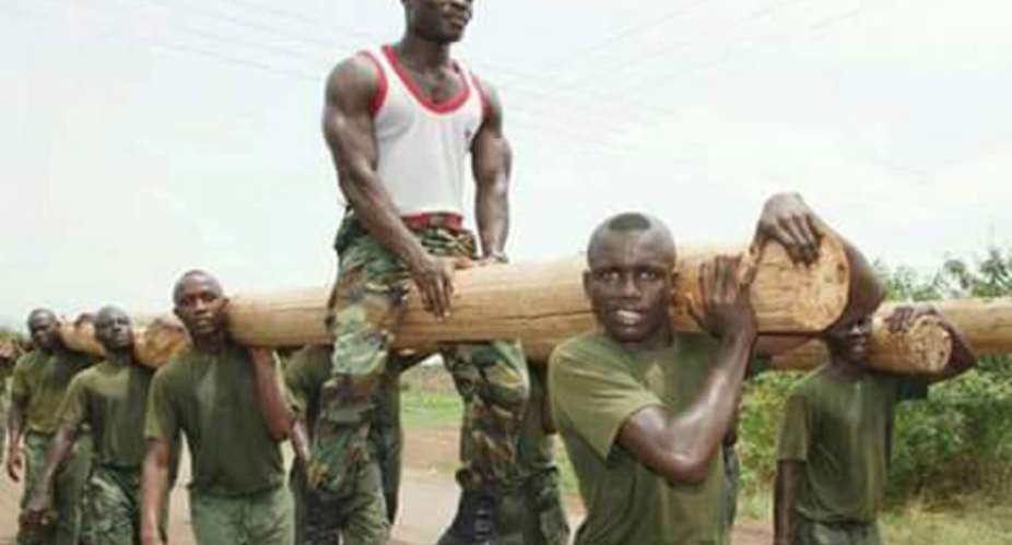 Some Ghana Armed forces recruits during their a training session