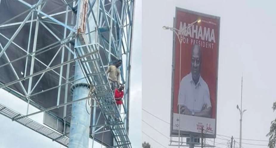 Mahama billboard pulled down by TMA chief executive re-installed — Campaign Spokesperson
