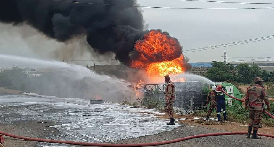 Fuel tanker fire at Kpone Barrier contained — Fire Service