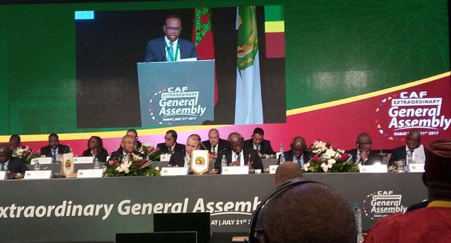 PHOTOS: Ghana FA chief Kwesi Nyantakyi delivers address to CAF General Assembly on reforms in Morocco